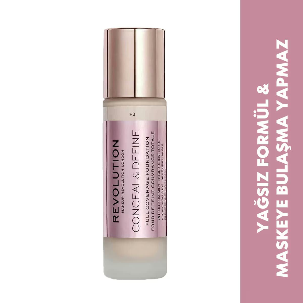 Revolution Conceal & Define Fondöten F3 4