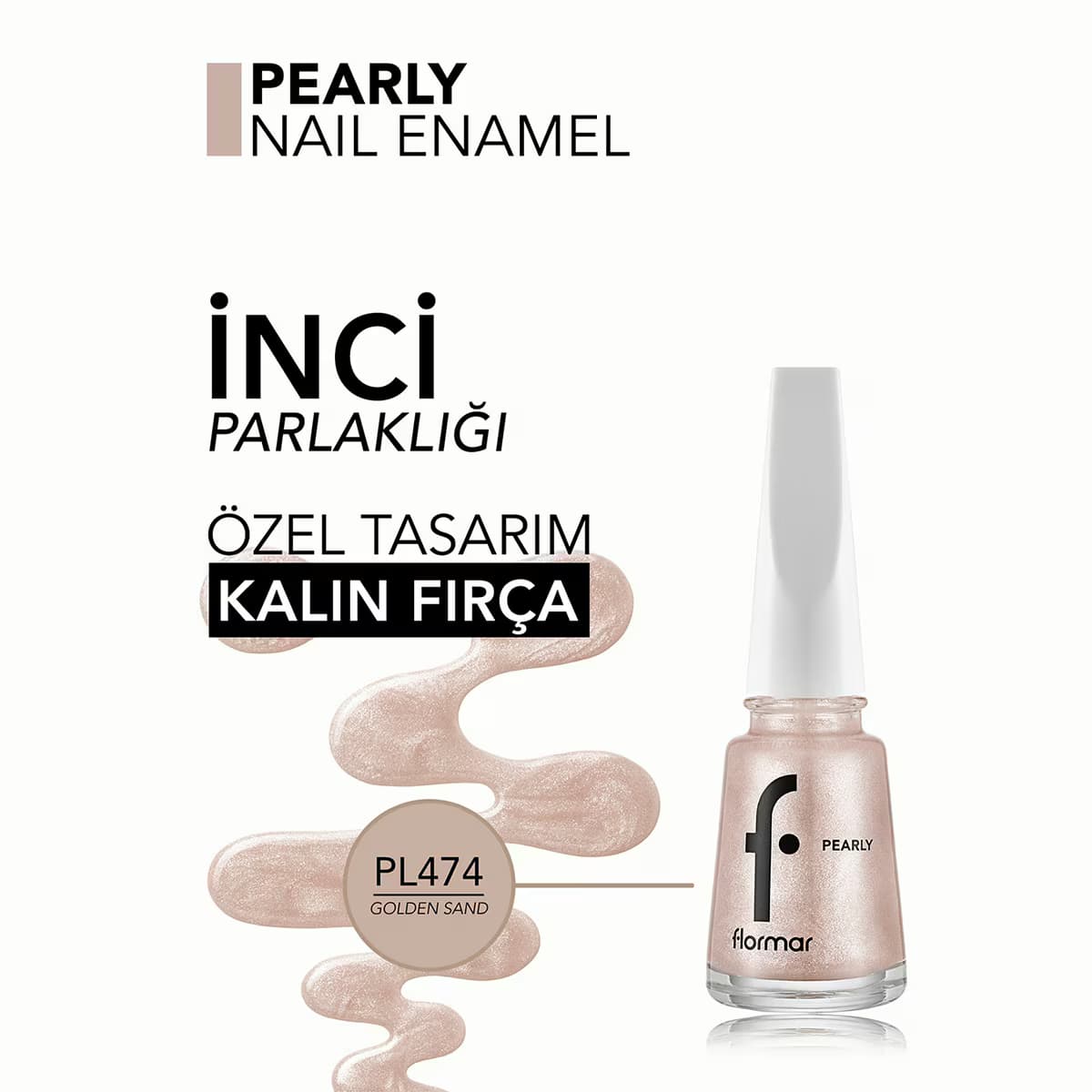 Flormar Pearly Oje No: 474-Golden Sand 4