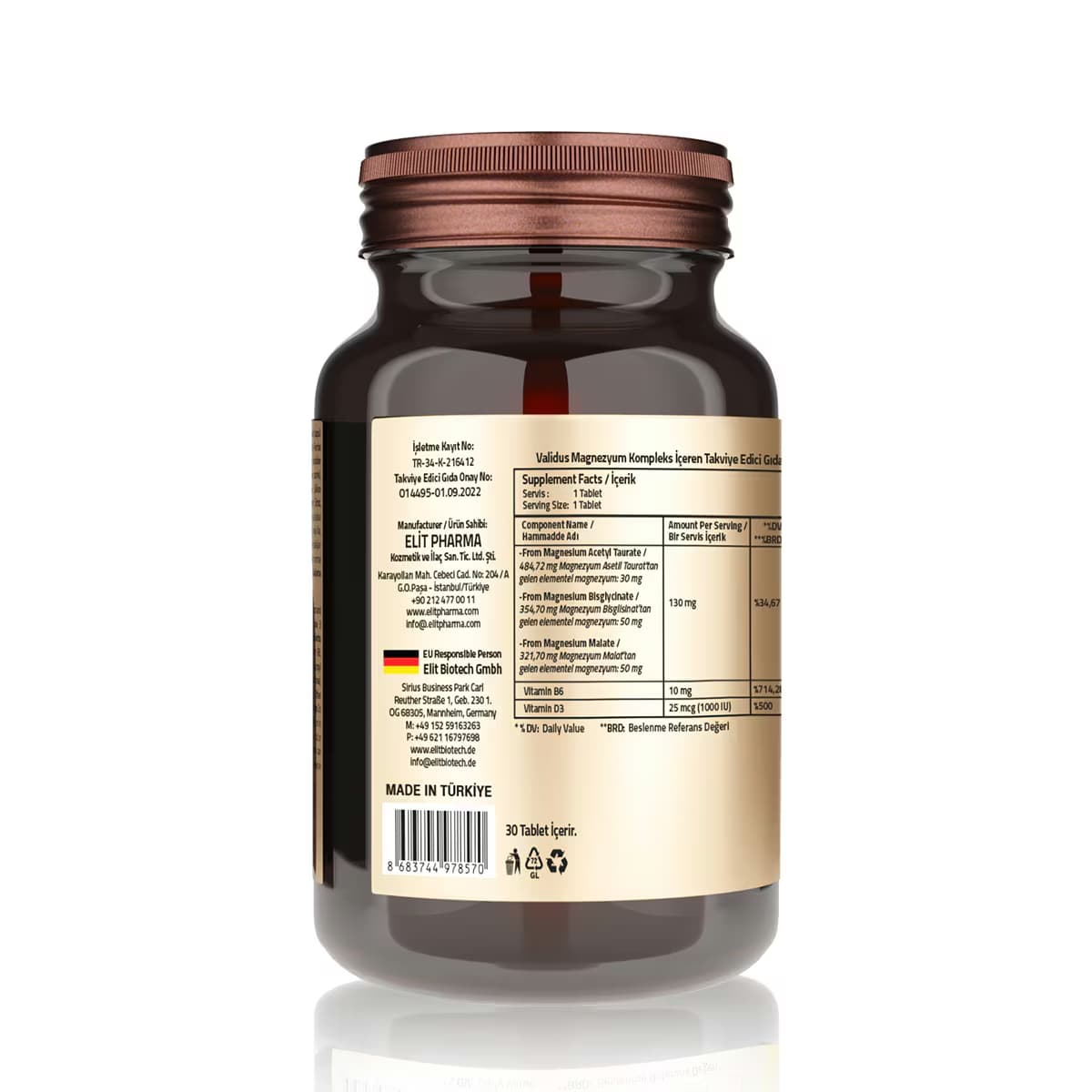 Validus Magnezyum Komplex Tablet 30 Adet 2