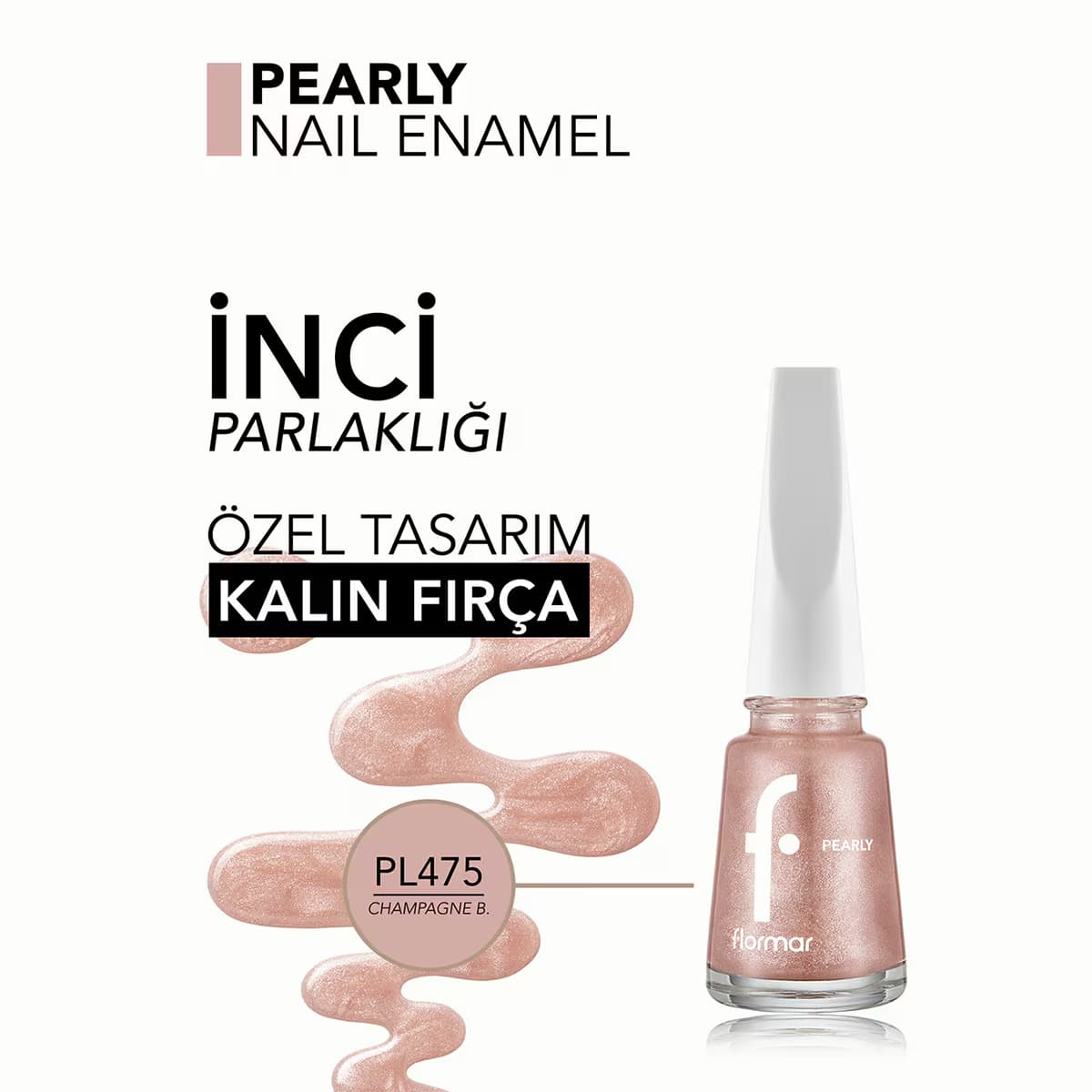 Flormar Pearly Oje No: 475-Champagne Blush 4