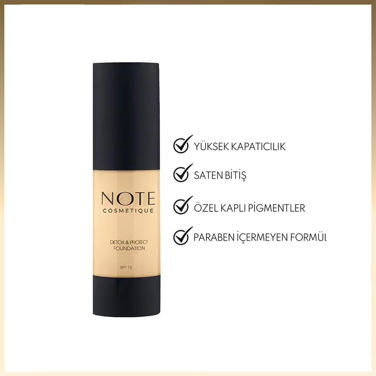 Note Detox Protect Fondöten No: 01 Beige 4