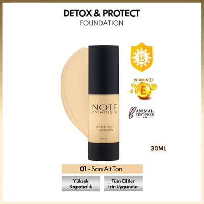 Note Detox Protect Fondöten No: 01 Beige
