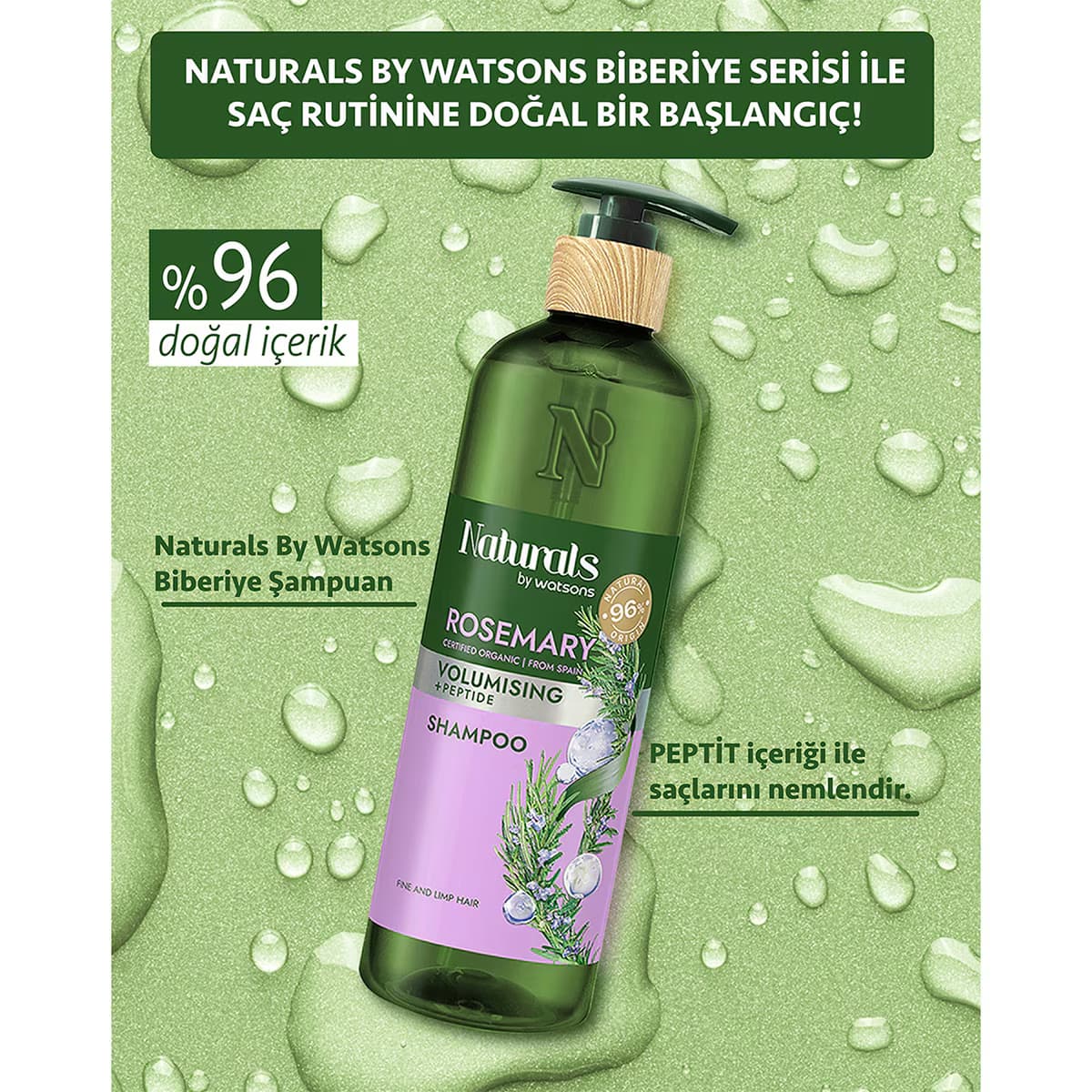 Naturals By Watsons Rosemary Şampuan 490 ml 2