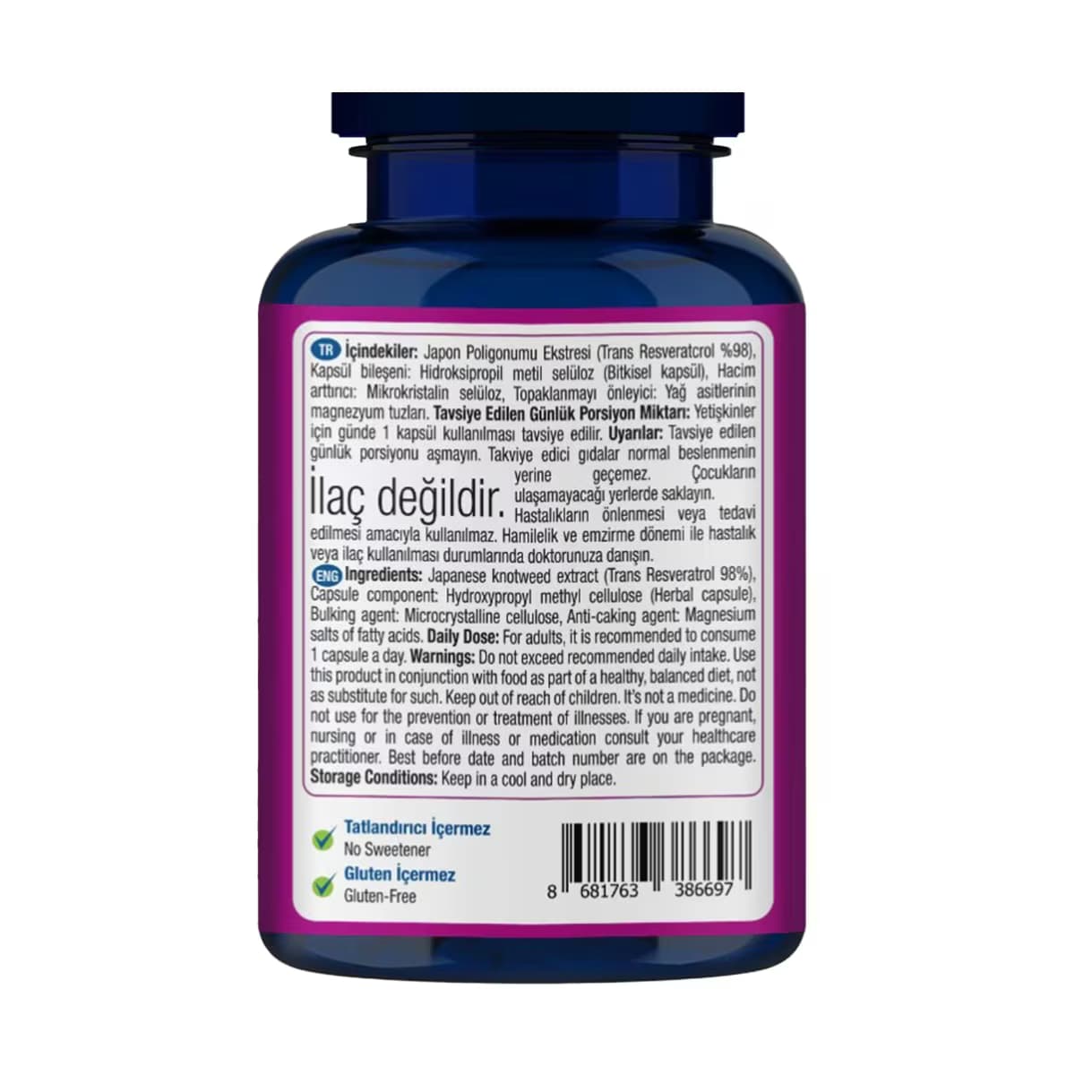One Up Resveratrol 30 Kapsül 3