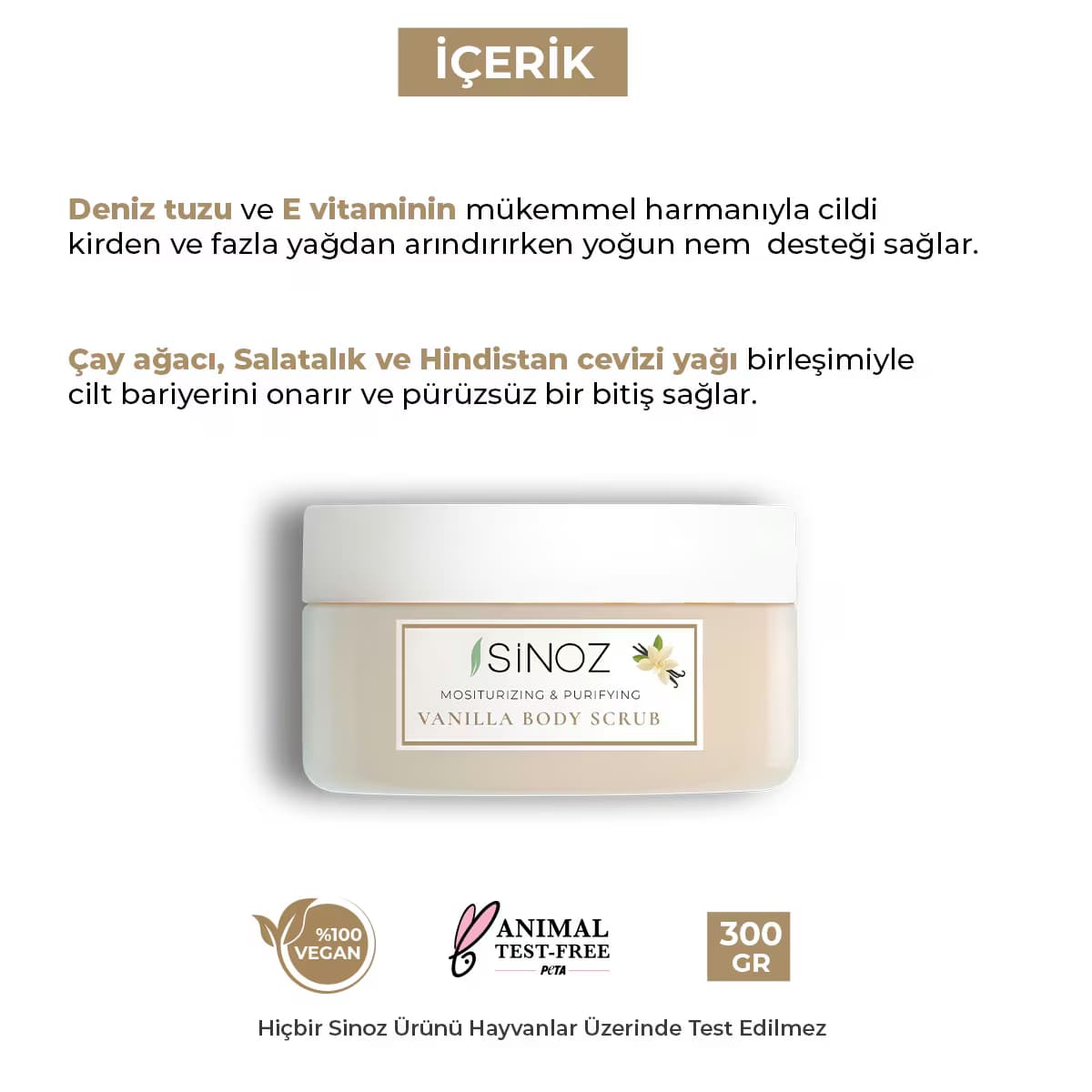 Sinoz Vanilya Vücut Peelingi 300 ml 3