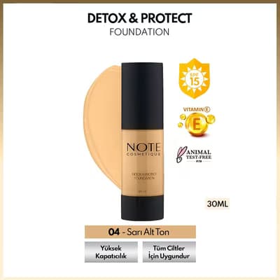 Note Detox Protect Fondöten No: 04 Sand