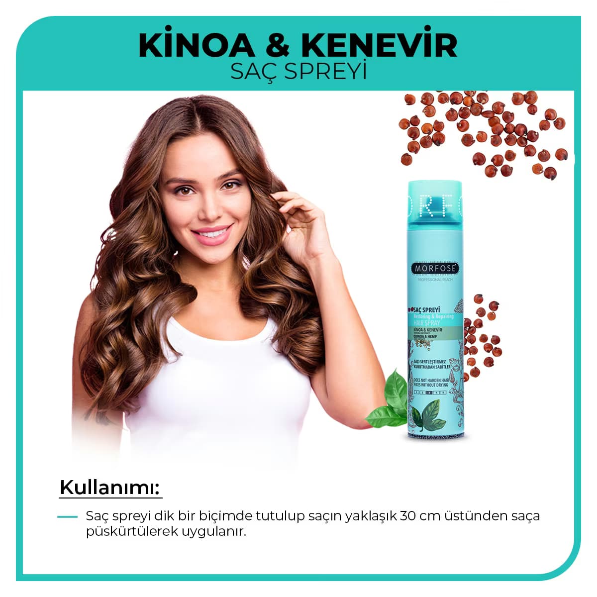 Morfose Saç Spreyi Kinoa&Kenevir 250 ml 4