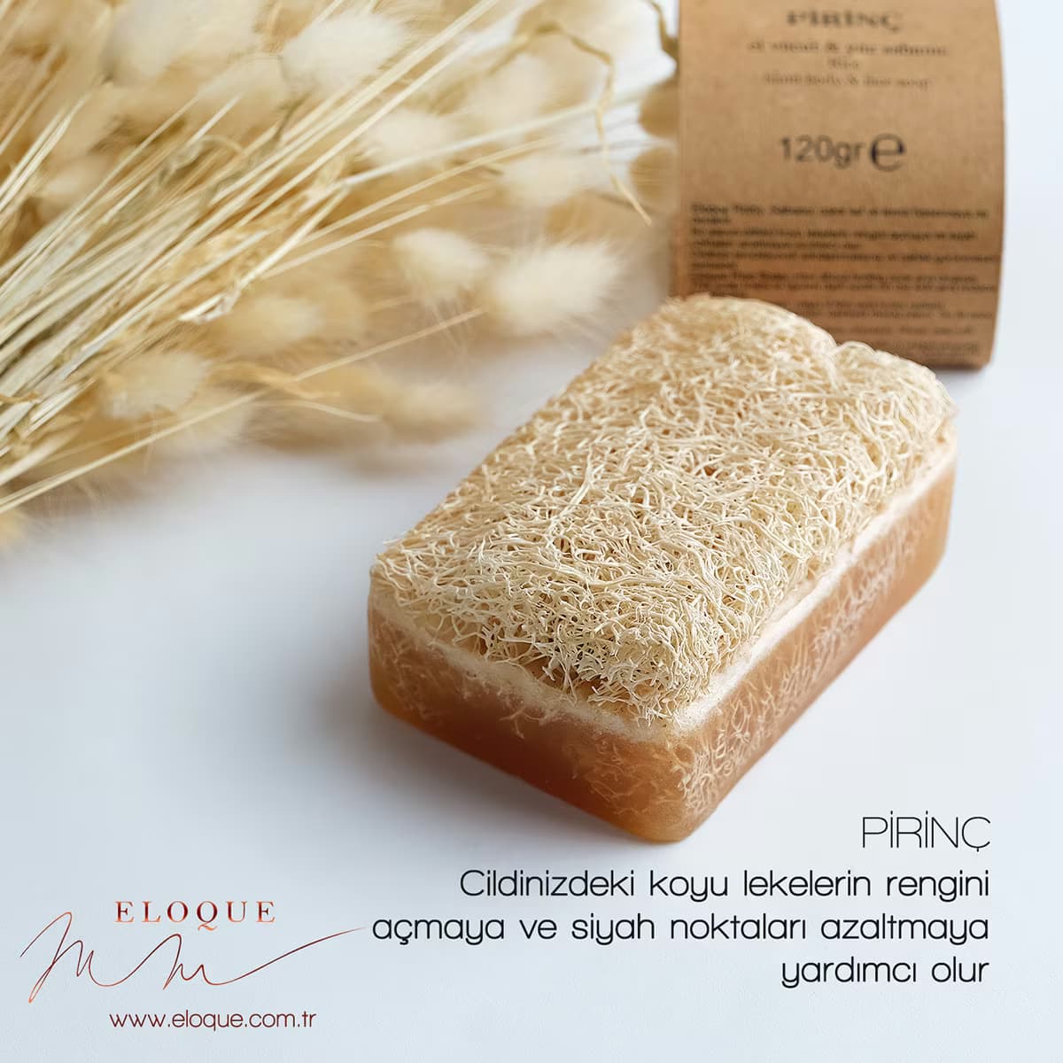 Eloque Pirinç Doğal Kabak Lifli Sabun 120 g 2
