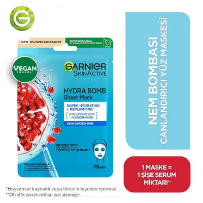 Garnier Nem Bombası Kağıt Maske Nar Özü