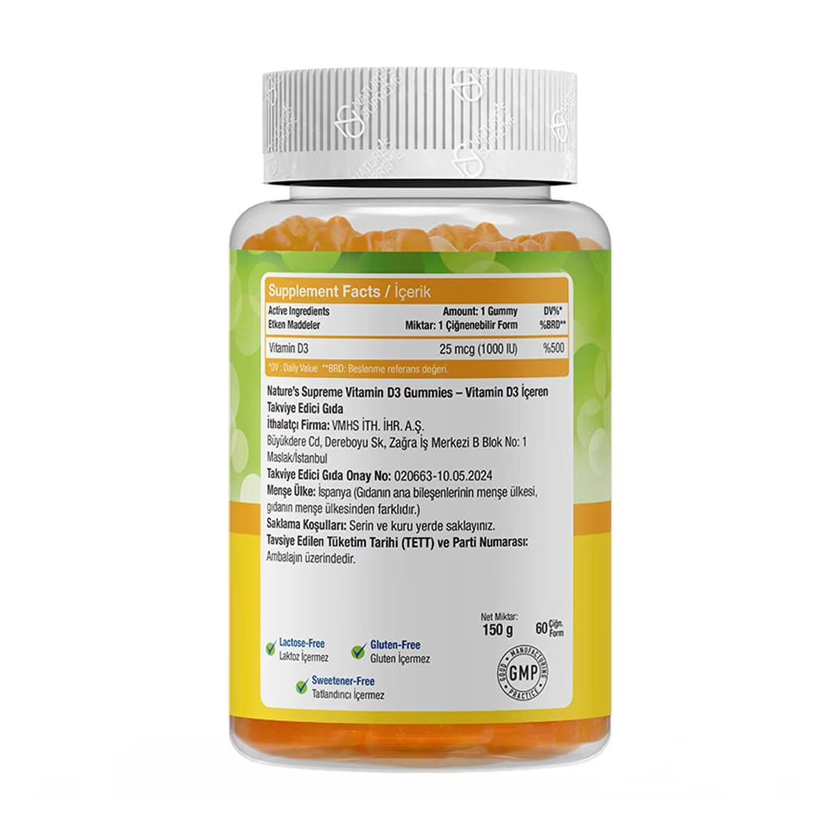 Natures Supreme Vitamin D3 Portakal 60'lı 4