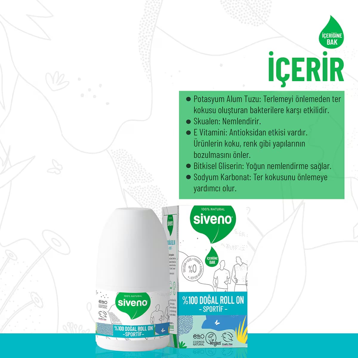 Siveno Doğal Roll On Sportive 50 ml 3