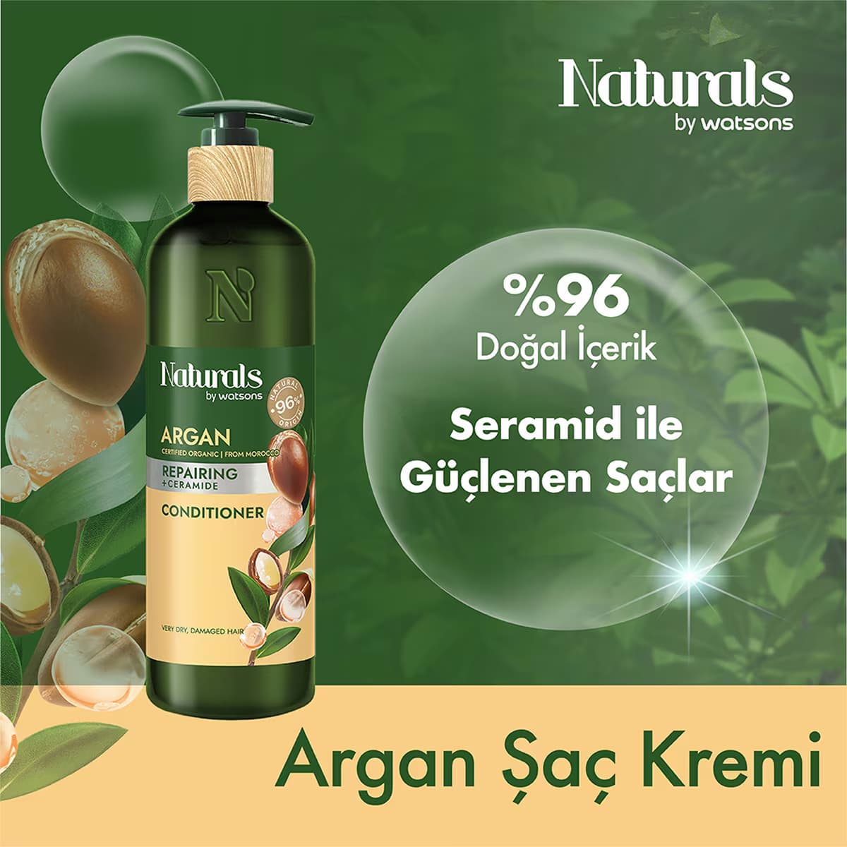 Naturals By Watsons Argan Saç Kremi 490 ml 2