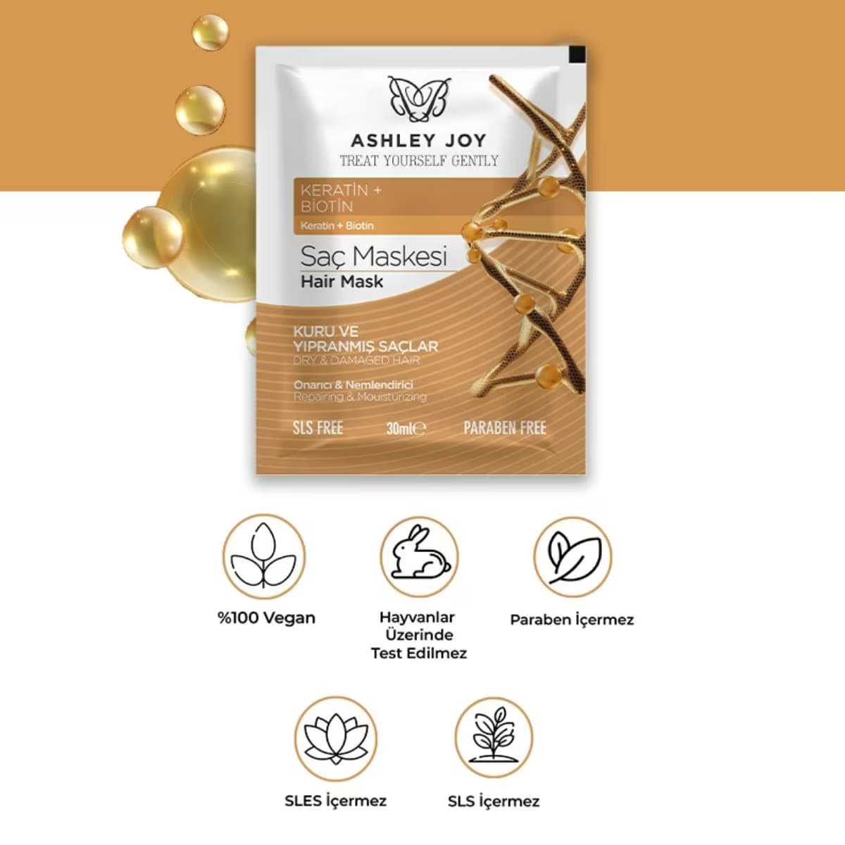 Ashley Joy Saç Maskesi Onarıcı 30 ml 3