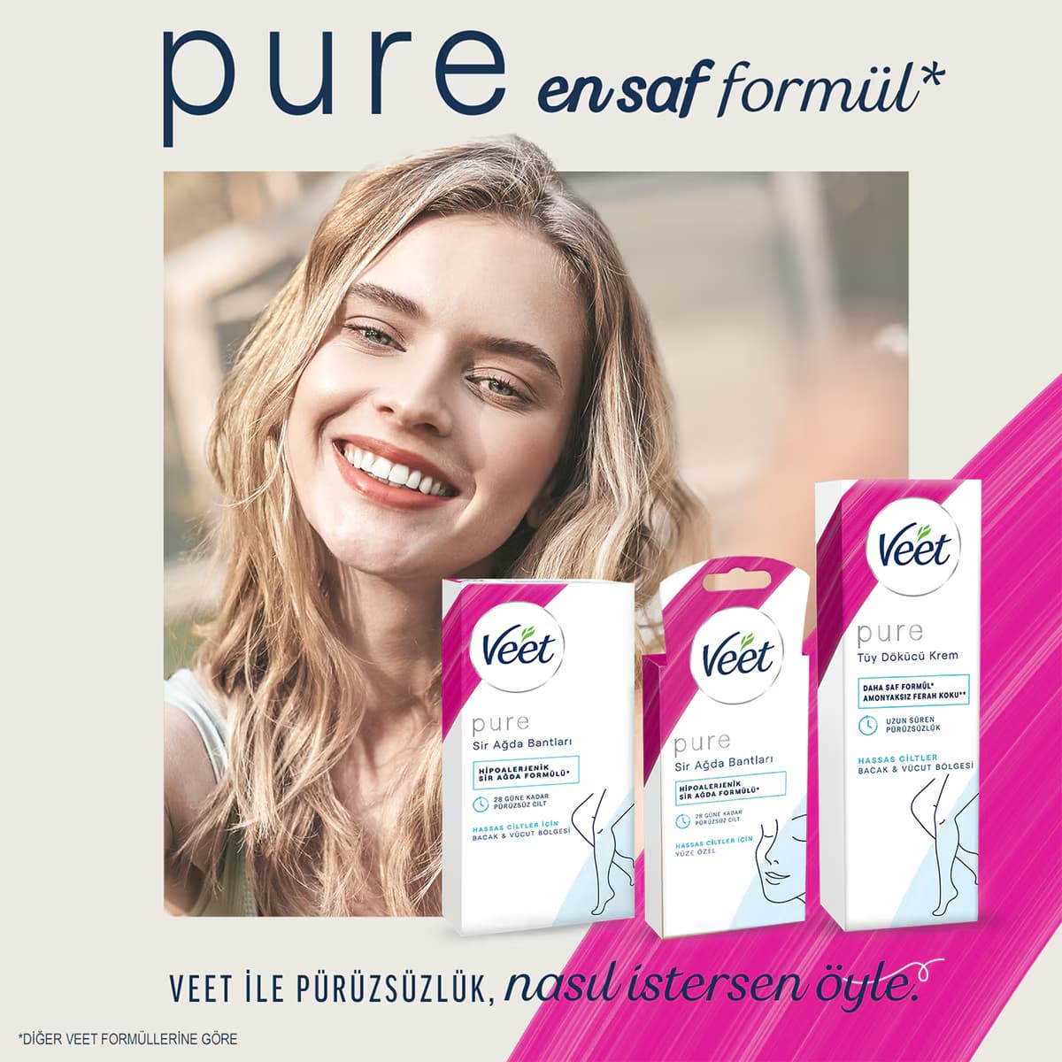 Veet Pure Krem 100 ml Hassas 3