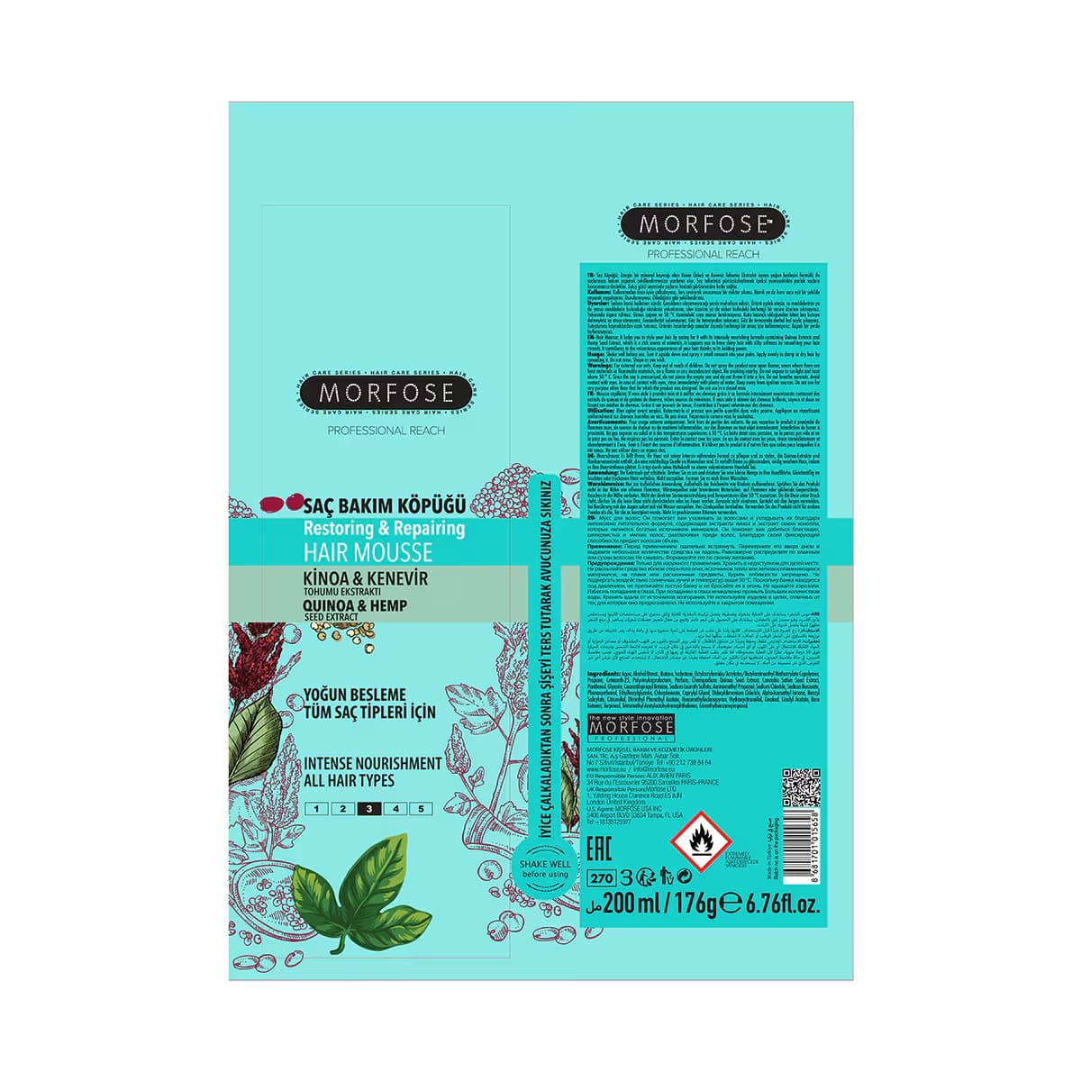 Morfose Saç Bakım Köpüğü Kinoa&Kenevir 200 ml 5