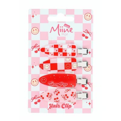 Miine Cherry Pop Saç Tokası Seti 4'lü