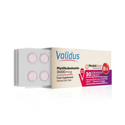 Validus Vitamin B12 Dil Altı Tablet 30 Adet