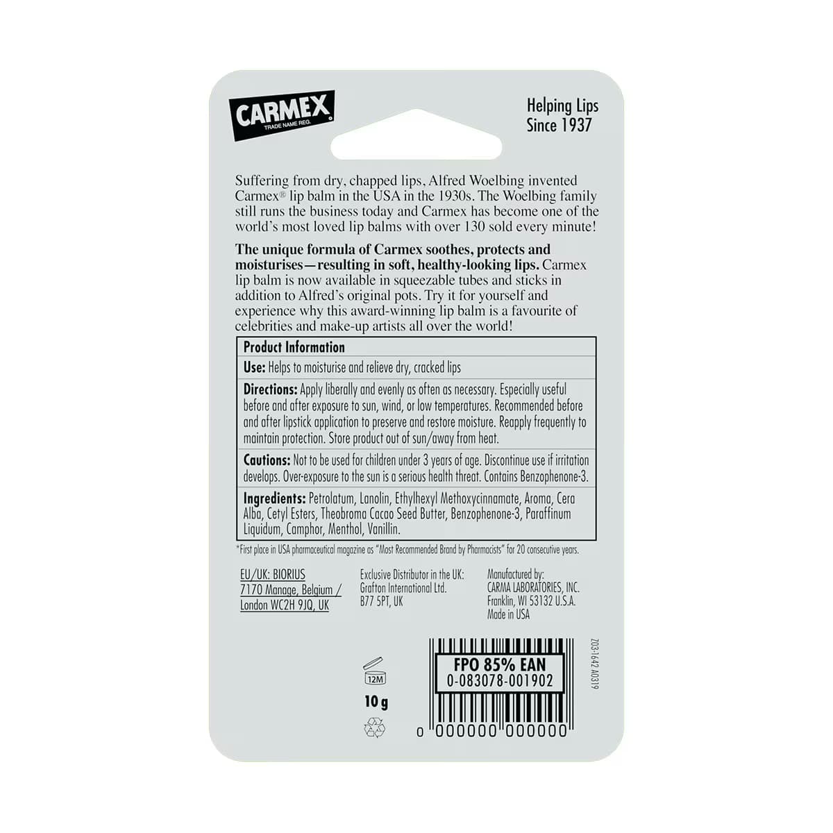Carmex Çilek Dudak Balmı 10 gr 2