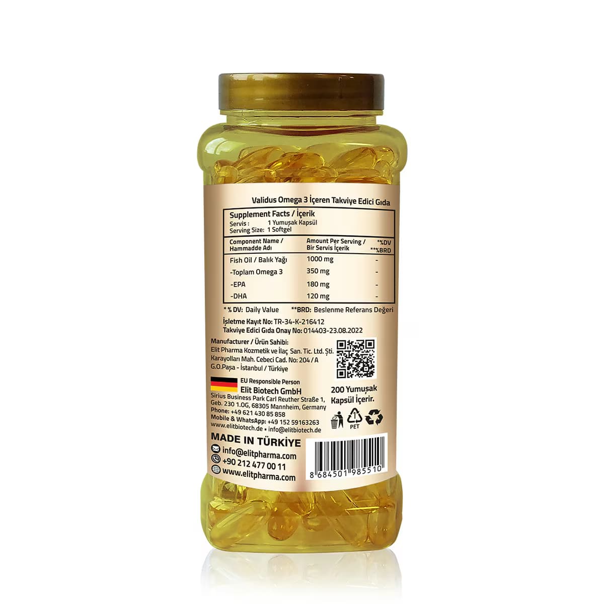 Validus Daily Omega 3 Kapsül 200 Adet 2
