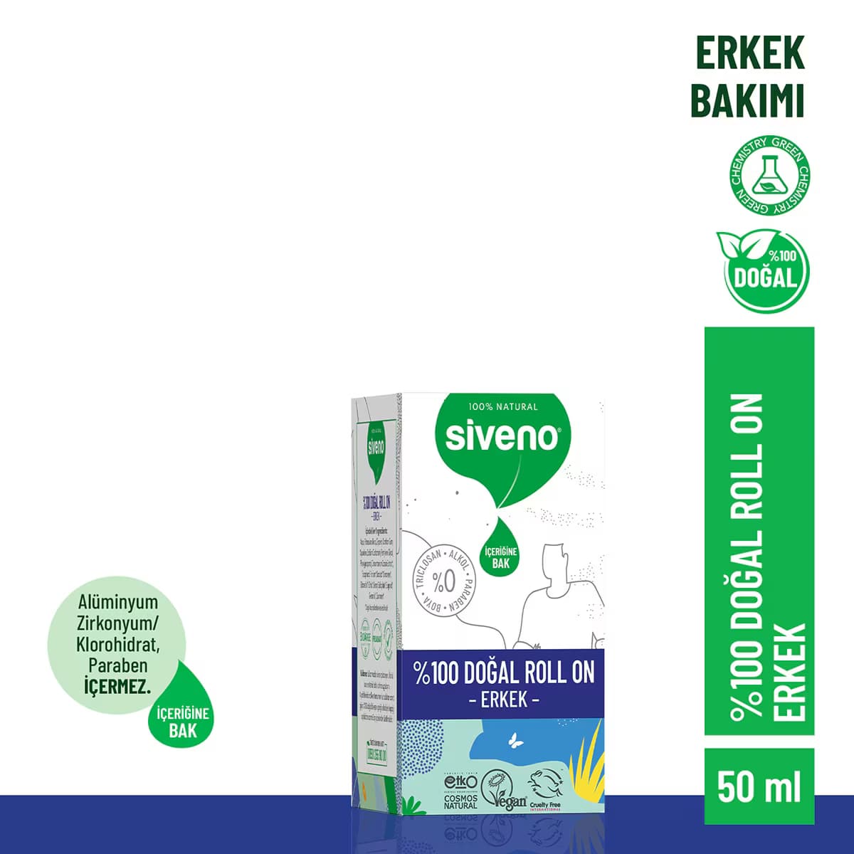 Siveno Doğal Roll On Erkek 50 ml 2