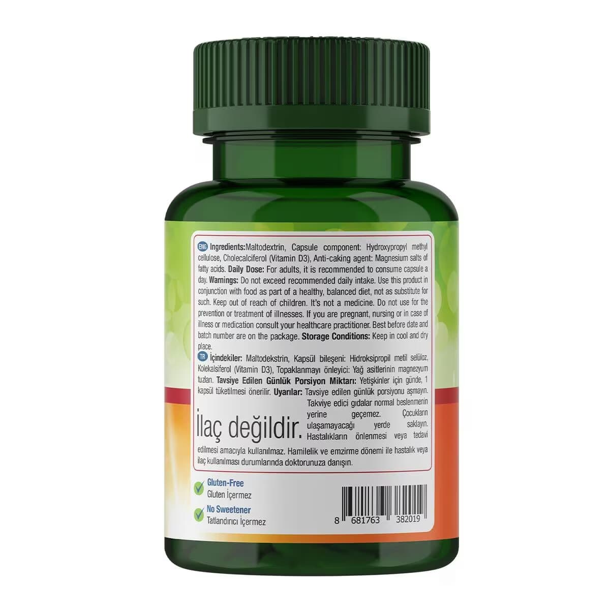 Nature's Supreme Vitamin D3 90 Kapsül 2