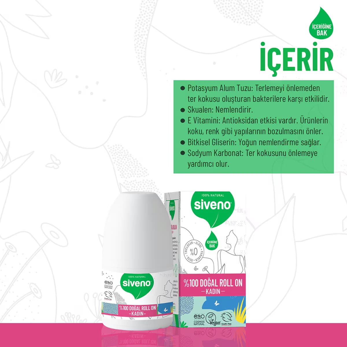Siveno Doğal Roll On Kadın 50 ml 3