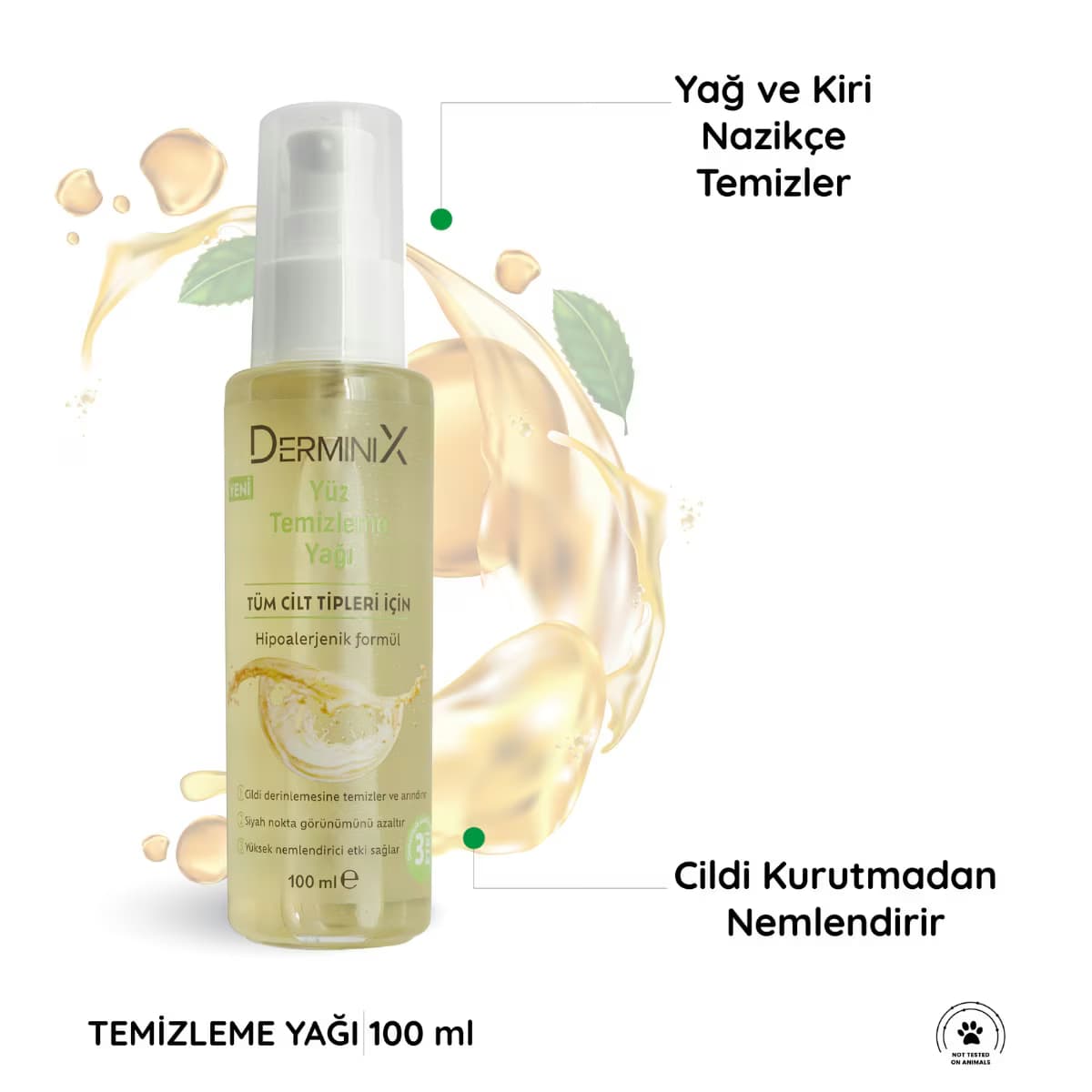 Derminix Yüz Temizleme Yağı 100 ml 2