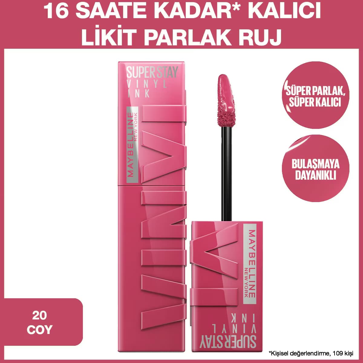 Maybelline New York Vinyl Ink Ruj Coy No: 320