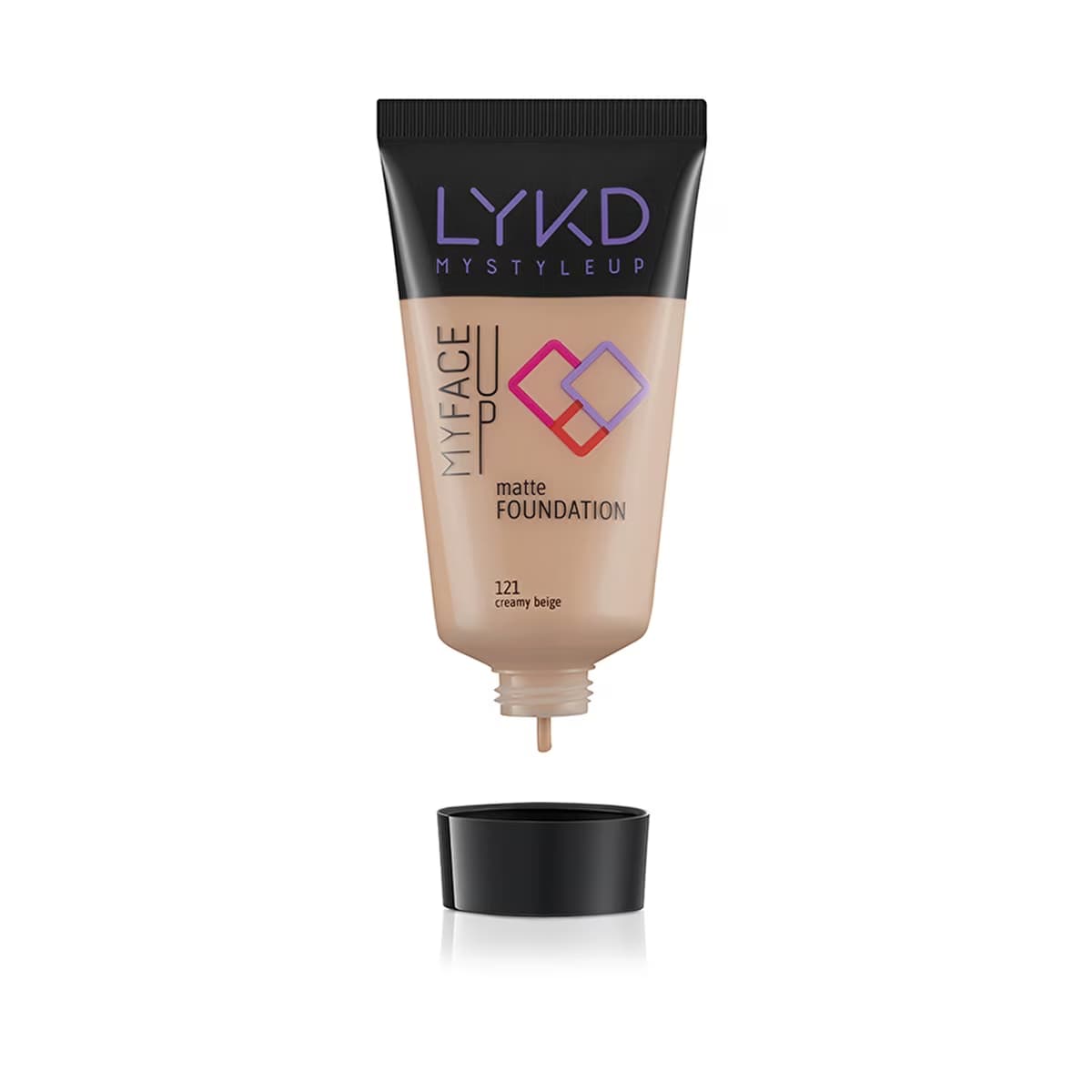LYKD Mat Fondöten 121 Creamy Beige - Gratis 3