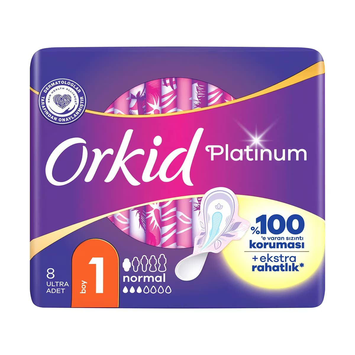 Orkid Platinum Hijyenik Ped Normal 8 Adet 2