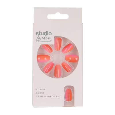 Superdrug Studio Takma Tırnak Ombre Coral