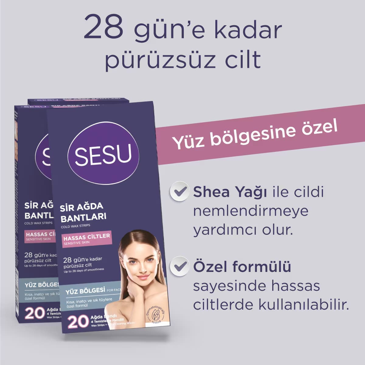 Sesu Soğuk Ağda Bandı Mini 20 Adet 3