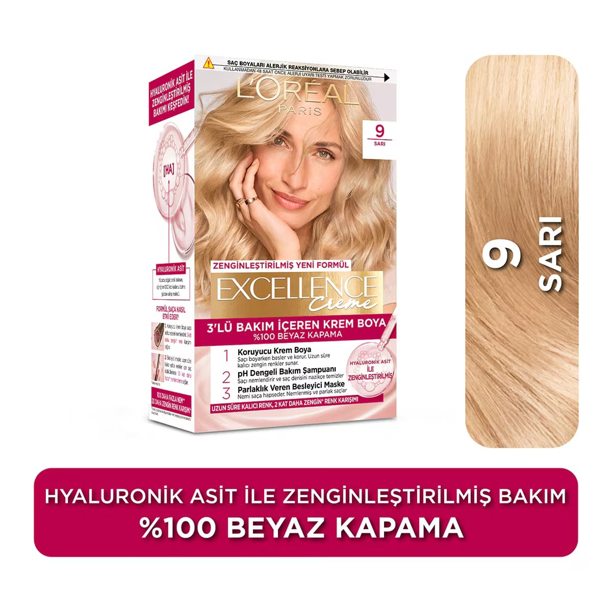 L'Oreal Paris Excellence Sarı Saç Boyası 9
