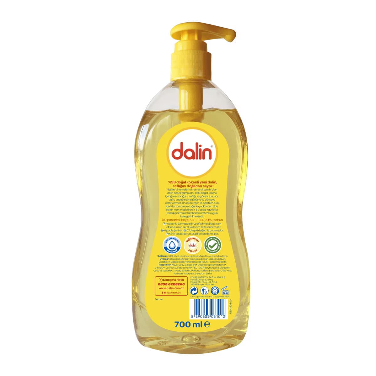 Dalin Göz Yakmayan Bebek Şampuanı 700 ml 3