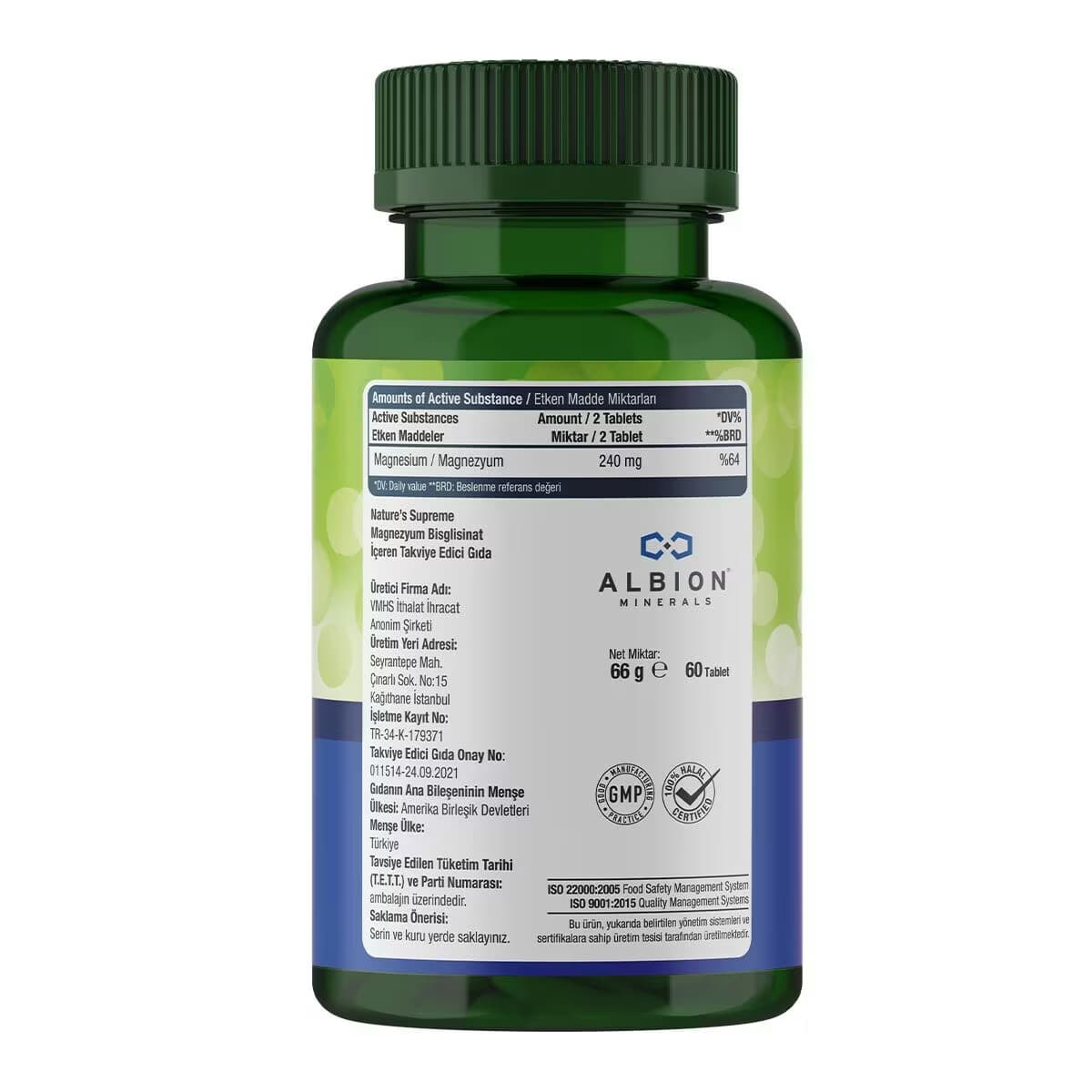 Natures Supreme Magnezyum 120 Mg 60 Tablet 2