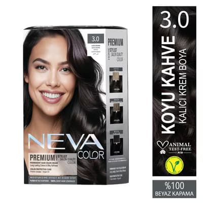 Neva Color Premium Saç Boyası Koyu Kahve 3.0