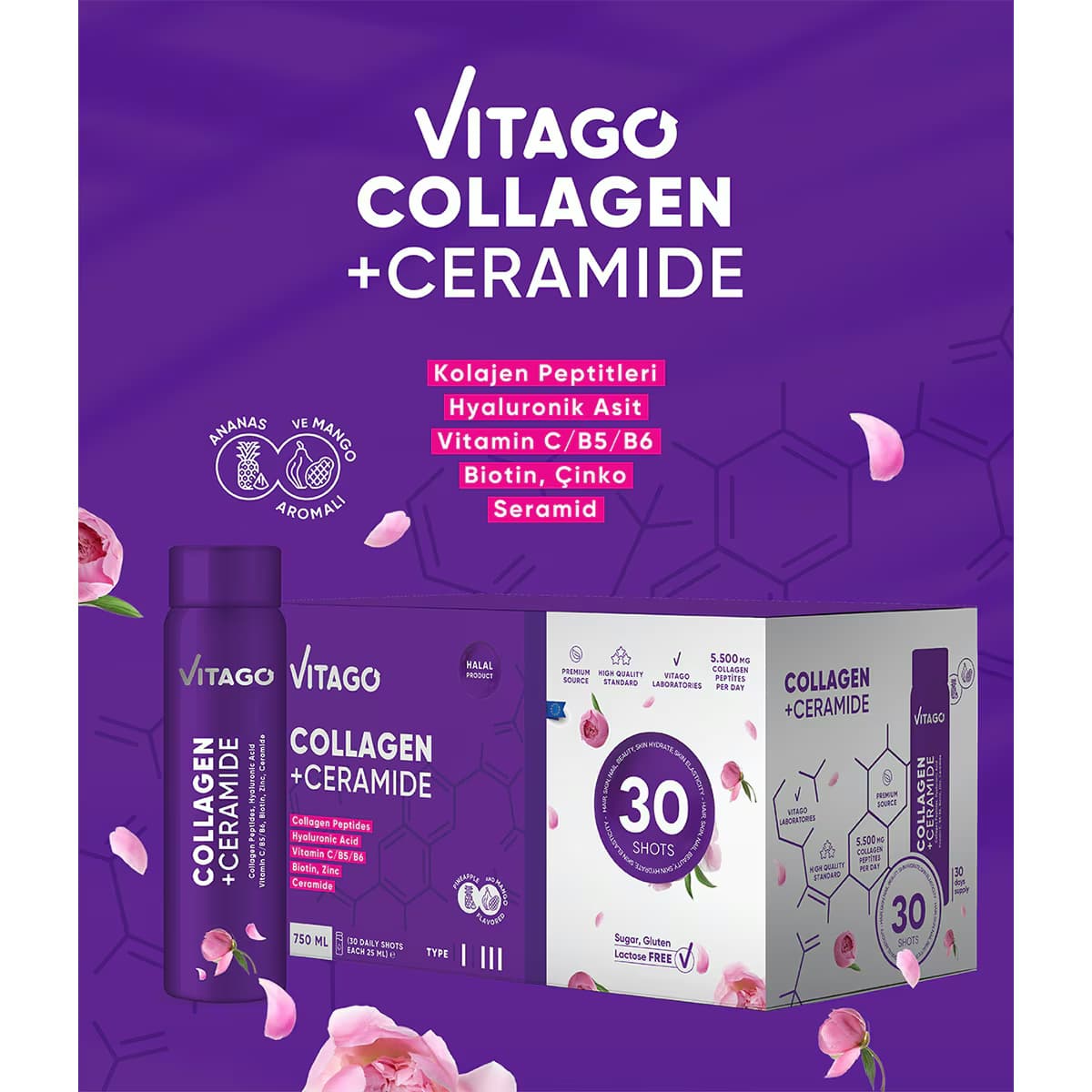 Vitago Collagen+Seramid Shot 30x25 ml 4