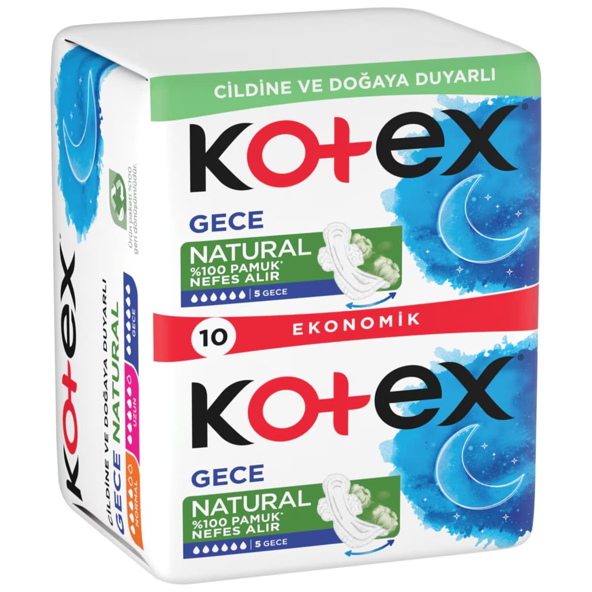 Kotex Natural Ultra Double Gece Pedi 10'lu