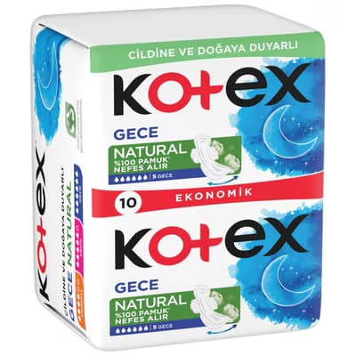 Kotex Natural Ultra Double Gece Pedi 10'lu