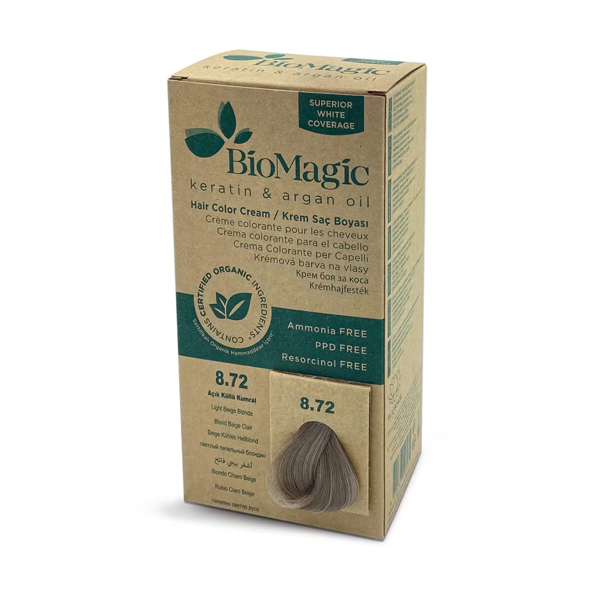 Biomagic Saç Boyası Açık Küllü Kumral No: 8.72