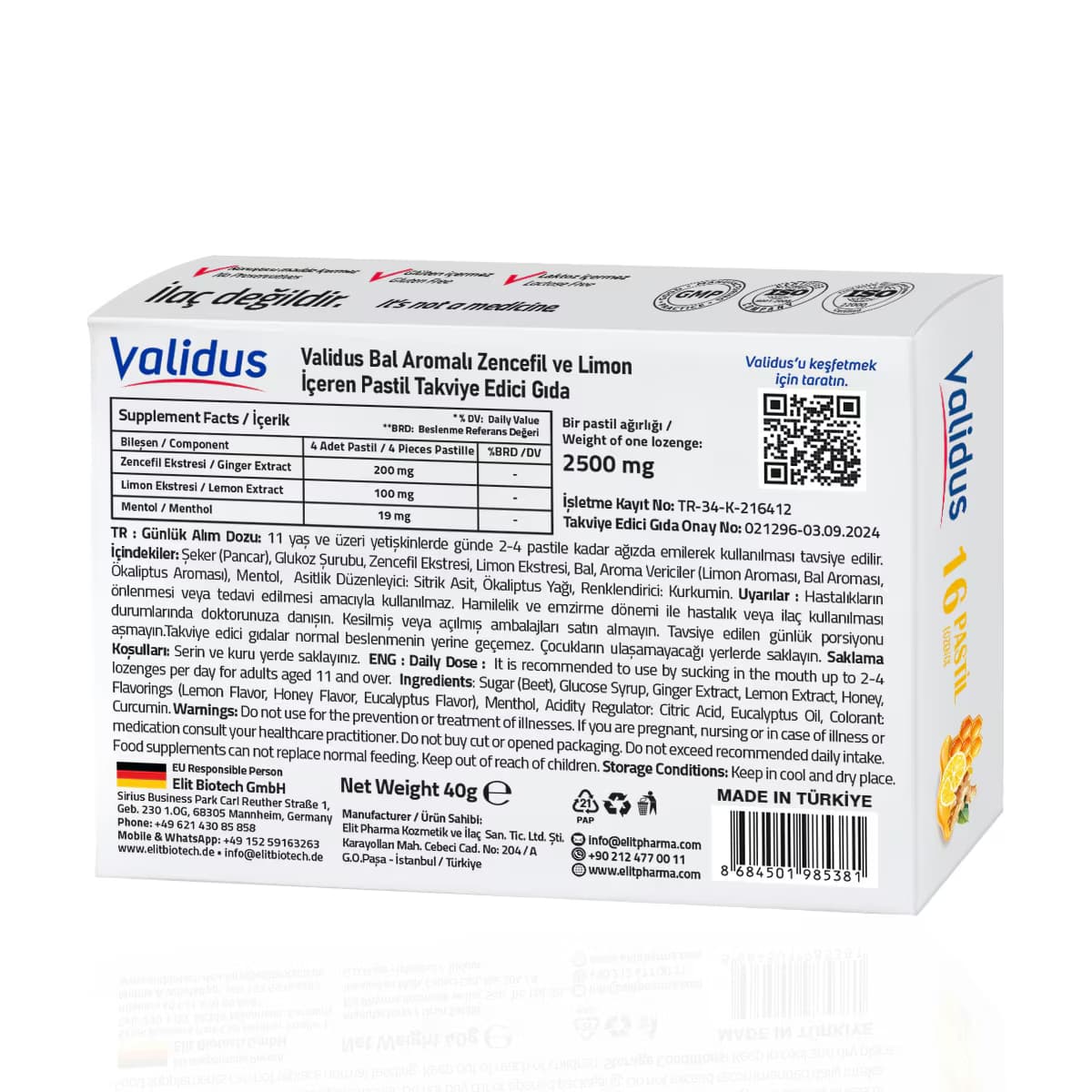 Validus Limon&Zencefil&Bal Pastil 16 Adet 4