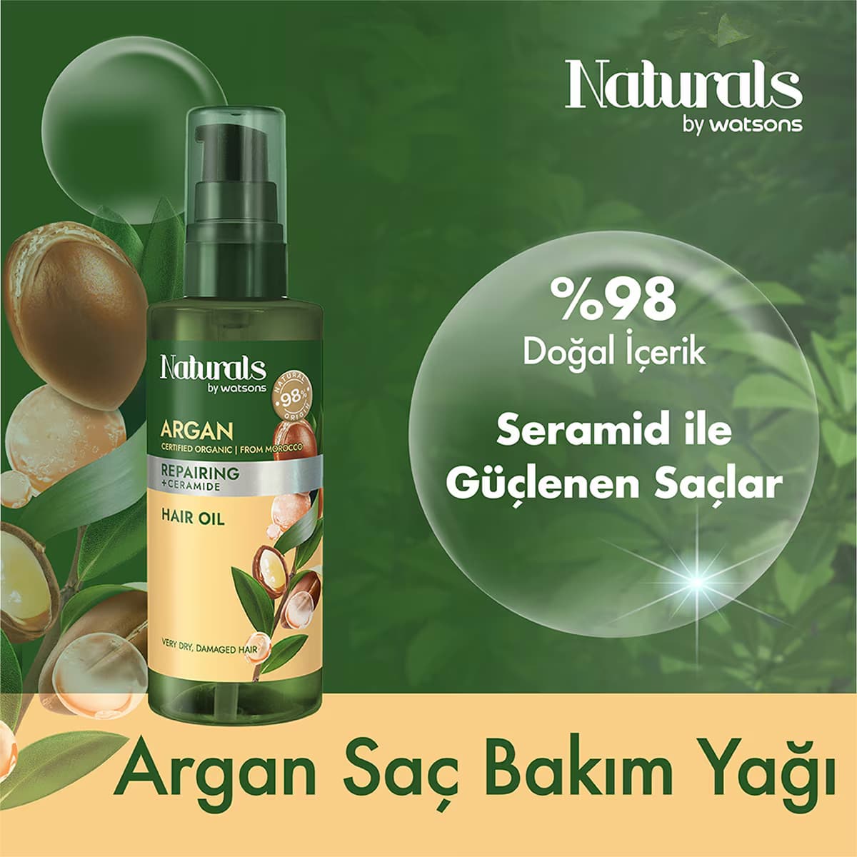 Naturals By Watsons Argan Saç Yağı 100 ml 2