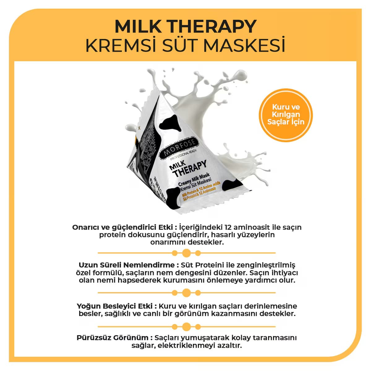 Morfose Saç Maskesi Üçgen Milk Therapy 25 ml 3