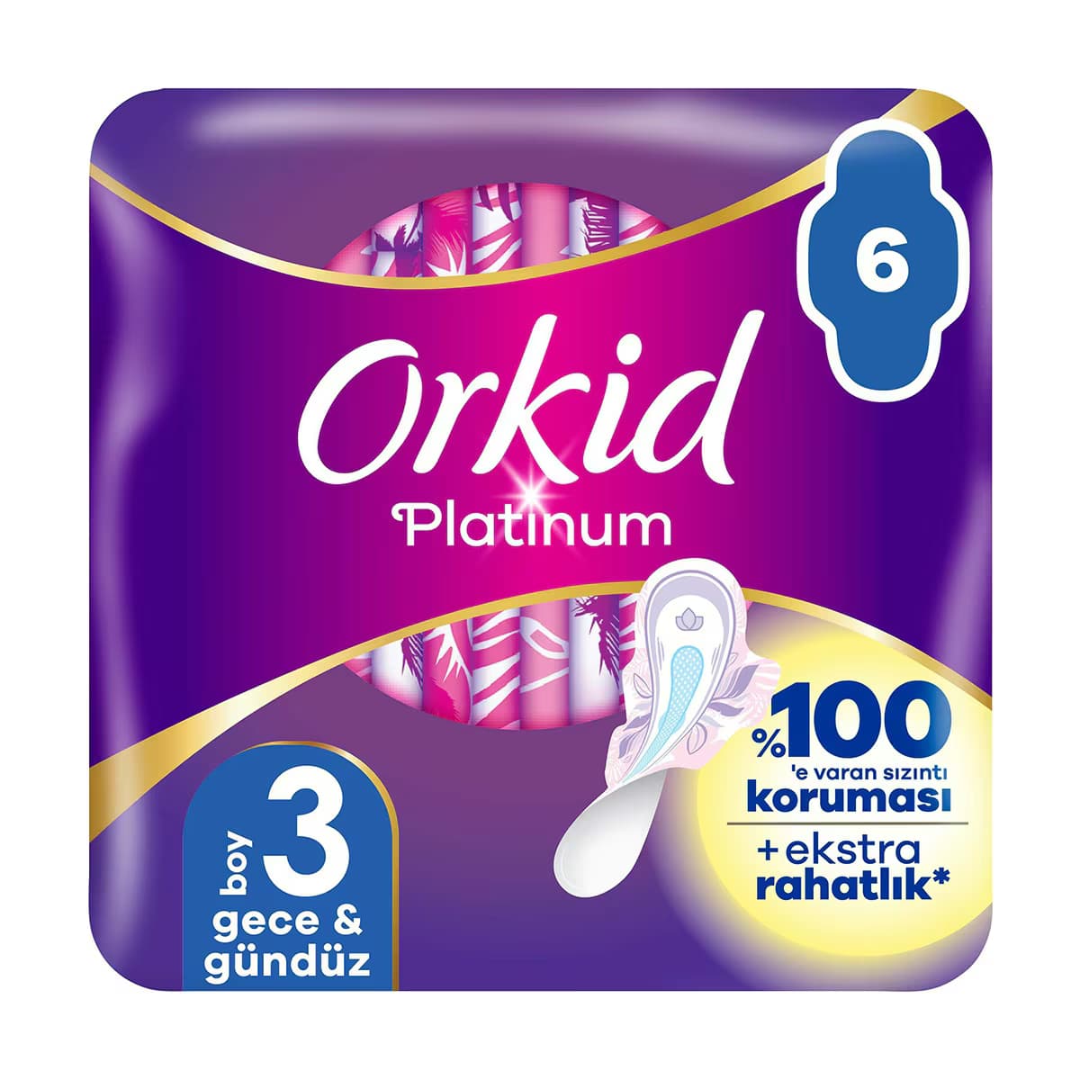 Orkid Platinum Hijyenik Ped Gece 6 Adet