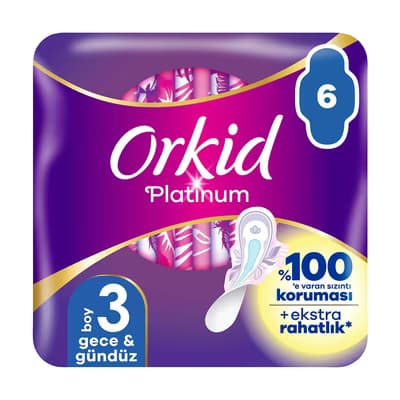 Orkid Platinum Hijyenik Ped Gece 6 Adet