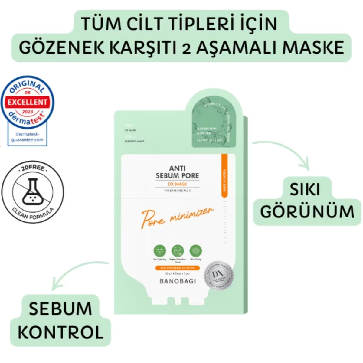 Banobagi Dx Maske Anti Sebum&Pore 1 Adet 2