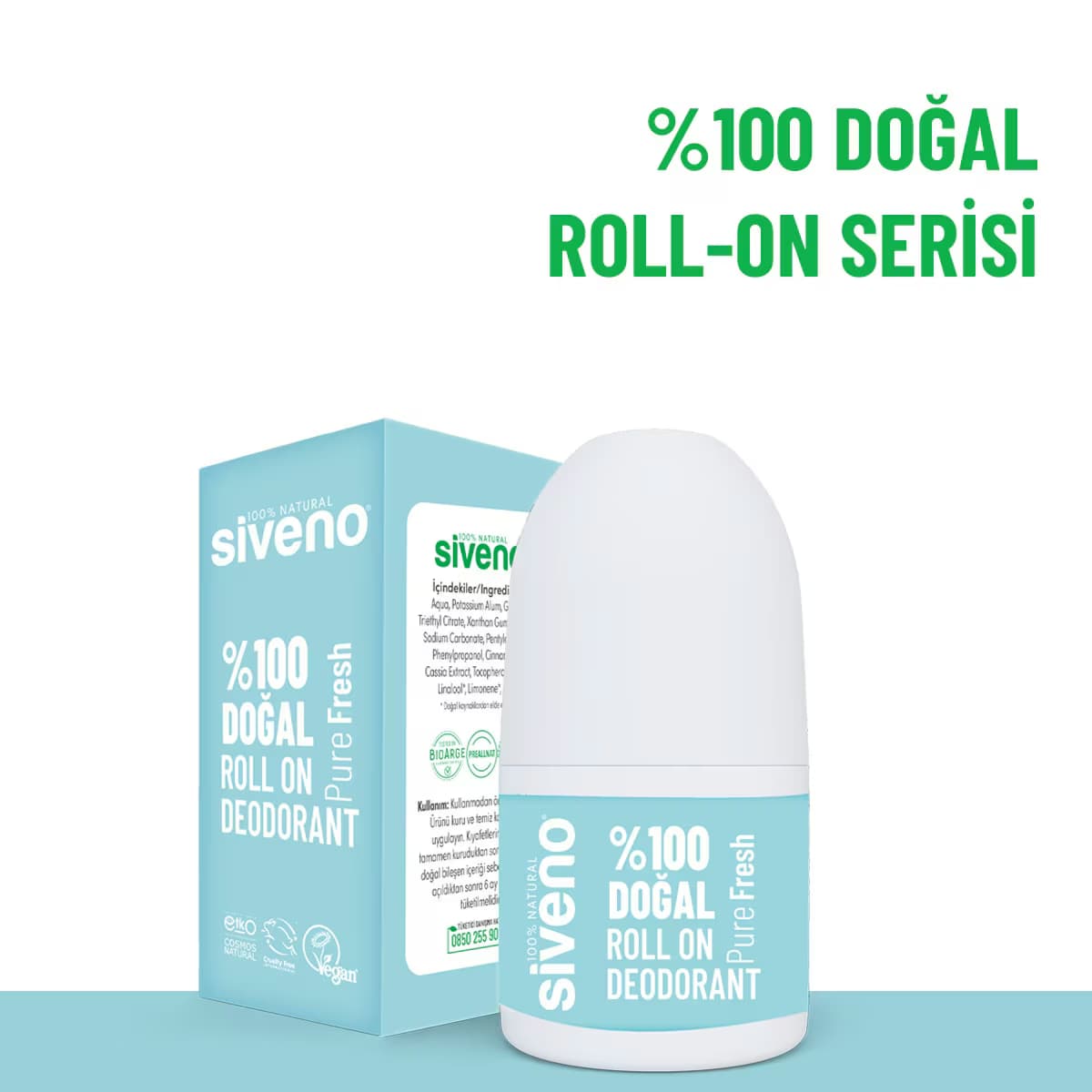 Siveno Doğal Roll On Pure Fresh 50 ml 4
