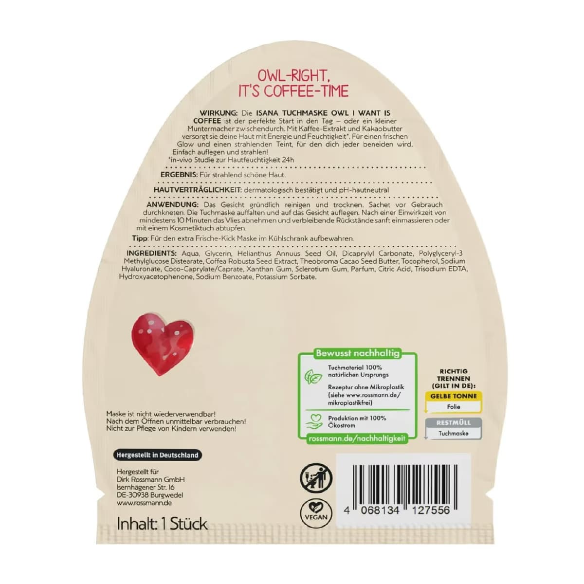 Isana Kağıt Maske Love Coffee 1 Adet 2