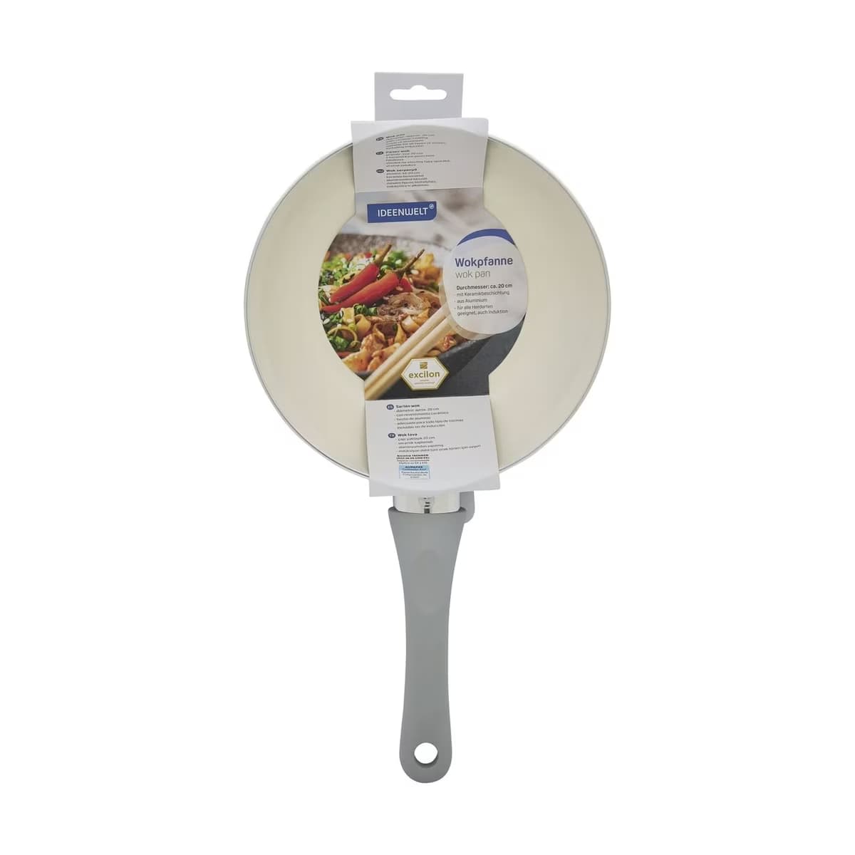 Ideenwelt Wok Tava 20 cm Seramik Kaplama Bej