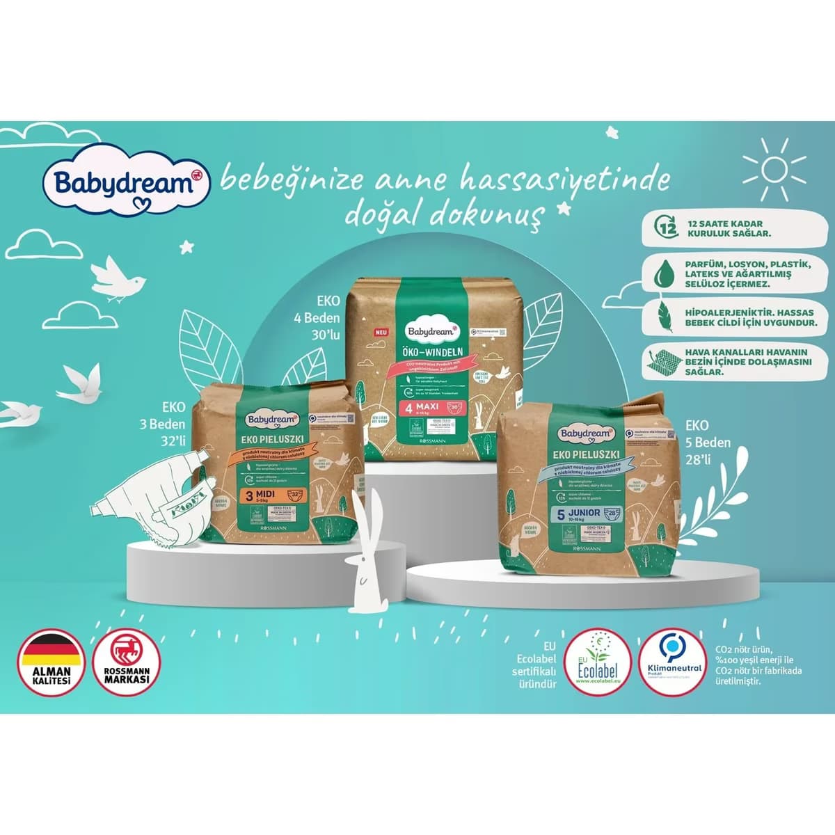 Babydream Bebek Bezi Eko 4 Beden 30'lu 3